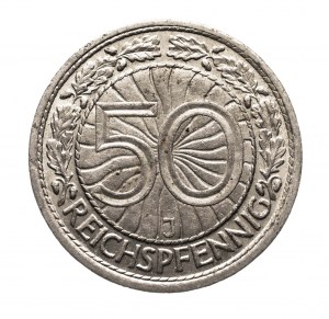 Germania, Repubblica di Weimar (1918-1933), 50 Reichspfennig 1928 J, Amburgo