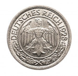Německo, Výmarská republika (1918-1933), 50 Reichspfennig 1928 J, Hamburg