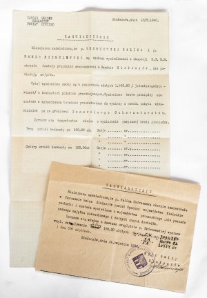 General Government, Certificate allowing the exchange of money. Kielce, Opoczno, Białaczów 1940