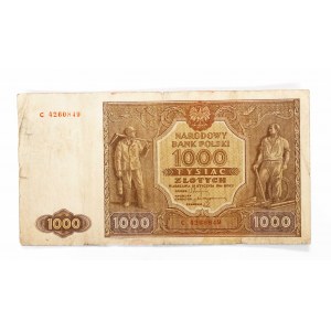 Polska, PRL (1944-1989), 1000 ZŁOTYCH 15.01.1946, seria C