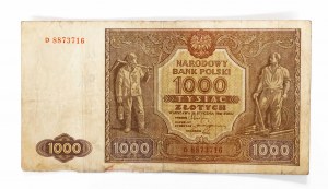 Polonia, PRL (1944-1989), 1000 ZŁOTYCH 15.01.1946, serie D