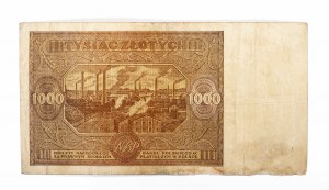 Polonia, PRL (1944-1989), 1000 ZŁOTYCH 15.01.1946, serie D