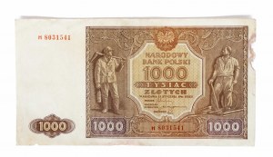 Polonia, PRL (1944-1989), 1000 ZŁOTYCH 15.01.1946, serie H