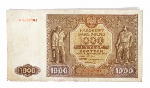 Poland, PRL (1944-1989), 1000 ZŁOTYCH 15.01.1946, series K