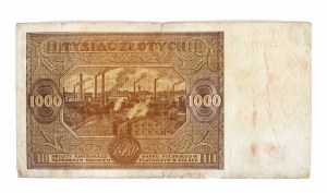 Poland, PRL (1944-1989), 1000 ZŁOTYCH 15.01.1946, series K