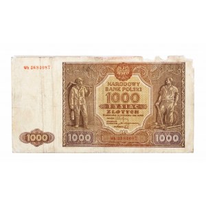 Polska, PRL (1944-1989), 1000 ZŁOTYCH 15.01.1946, seria Wb. zastępcza