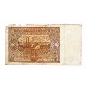 Polska, PRL (1944-1989), 1000 ZŁOTYCH 15.01.1946, seria Wb. zastępcza