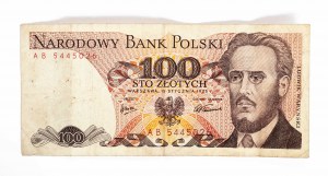 Polen, PRL (1944-1989), 100 ZŁOTYCH 15.01.1975, Reihe AB