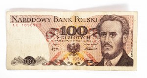 Polen, PRL (1944-1989), 100 ZŁOTYCH 15.01.1975, Reihe AB