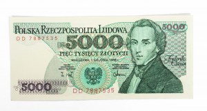 Poľsko, PRL (1944-1989), 5000 ZŁOTYCH 1.12.1988, séria DD