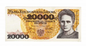 Pologne, PRL (1944-1989), 20000 ZŁOTYCH 1.02.1989, série AG