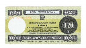 PEWEX 20 centów 1979 - HN - kasowany, mały
