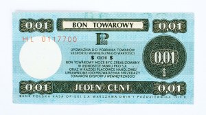 PEWEX 1 cent 1979 - HL - non annullato, piccolo