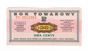 PEWEX 2 centy 1969 - FO - kasowany