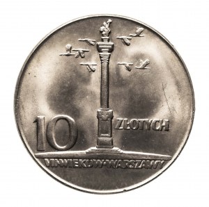 Pologne, PRL (1944-1989), 10 zloty 1965, colonne de Sigismond