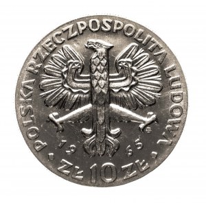 Poľsko, PRL (1944-1989), 10 zlotých 1965, Nike, vzorka niklu