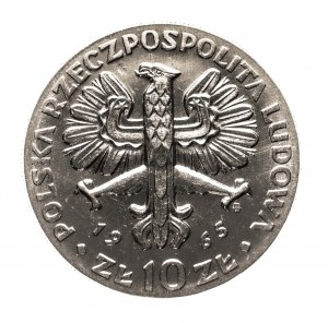 Pologne, PRL (1944-1989), 10 zloty 1965, Nike, échantillon de nickel