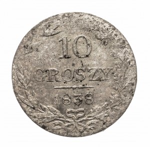 Russische Teilung, Nikolaus I. (1825-1855), 10 groszy 1838, Warschau