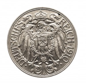 Germania, Impero tedesco (1871-1918), 25 Pfennig 1910 A, Berlino