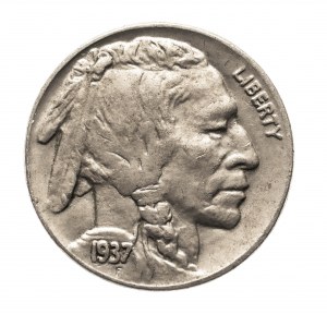 Spojené štáty americké (USA), 5 centov 1937, Philadelphia