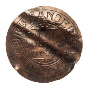 Advertising token, Bcia Zander store, Warsaw XIX/XX century.