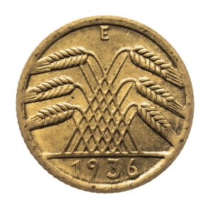 Německo, Třetí říše (1933-1945), 5 Reichspfennig 1936 E, Muldenhütten