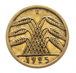 Německo, Výmarská republika (1918-1933), 5 Reichspfennig 1925 E, Muldenhütten.