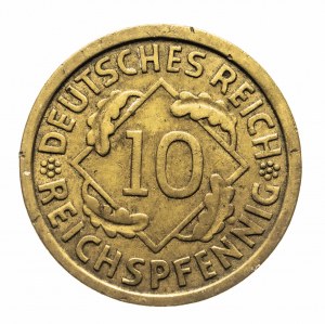 Nemecko, Výmarská republika (1918-1933), 10 Reichspfennig 1928 A, Berlín
