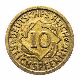 Německo, Výmarská republika (1918-1933), 10 Reichspfennig 1929 D, Mnichov