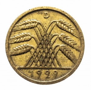 Germania, Repubblica di Weimar (1918-1933), 10 Reichspfennig 1929 D, Monaco di Baviera