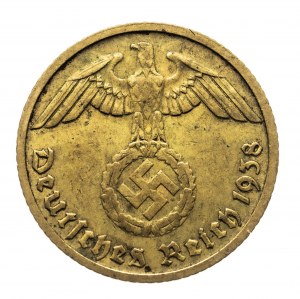 Germania, Terzo Reich (1933-1945), 10 Reichspfennig 1938 D, Monaco di Baviera