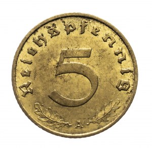 Allemagne, Troisième Reich (1933-1945), 5 Reichspfennig 1938 A, Berlin