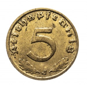 Německo, Třetí říše (1933-1945), 5 Reichspfennig 1938 J, Hamburg