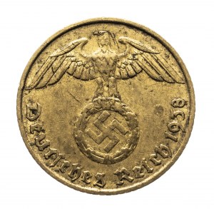 Nemecko, Tretia ríša (1933-1945), 5 Reichspfennig 1938 J, Hamburg