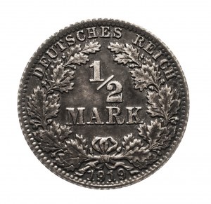 Niemcy, Cesarstwo Niemieckie (1871-1918), 1/2 marki 1919 A, Berlin