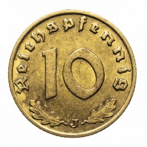 Allemagne, Troisième Reich (1933-1945), 10 Reichspfennig 1937 J, Hambourg