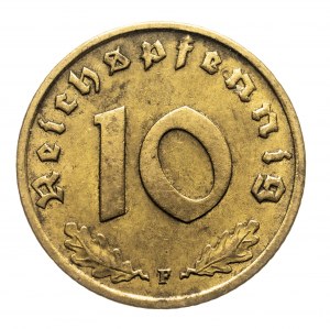 Germania, Terzo Reich (1933-1945), 10 Reichspfennig 1938 F, Stoccarda