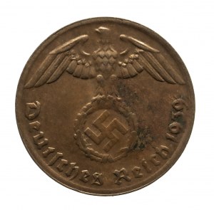 Germany, Third Reich (1933-1945), 1 Reichspfennig 1939 G, Karlsruhe