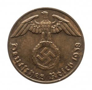 Deutschland, Drittes Reich (1933-1945), 1 Reichspfennig 1938 E, Muldenhütten