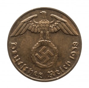 Německo, Třetí říše (1933-1945), 1 Reichspfennig 1938 E, Muldenhütten