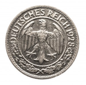 Germany, Weimar Republic (1918-1933), 50 Reichspfennig 1928 D, Munich