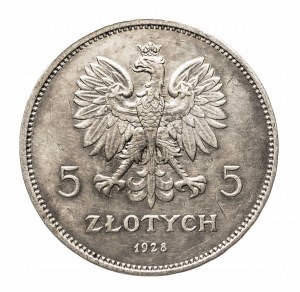 Poland, Second Republic (1918-1939), 5 gold 1928 