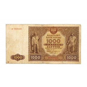 Polska, PRL (1944-1989), 1000 ZŁOTYCH 15.01.1946, seria D