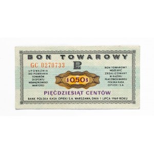 PEWEX 50 centów 1969 - GC - kasowany.