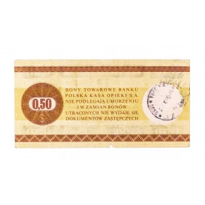 Pewex, Bon Towarowy, 50 centów 1.10.1979, seria HC.