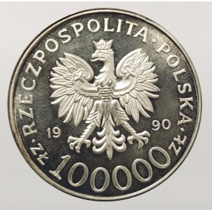 Polska, Rzeczpospolita od 1989 roku, 100000 złotych 1990 Solidarność, typ A