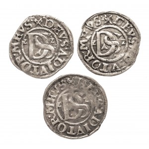 Pomorze, Bogusław XIV (1620-1637), zestaw szelągów podwójnych 1622, Szczecin - 3 sztuki