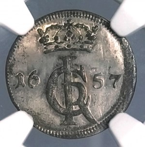 Polska, Jan II Kazimierz Waza (1649-1668), szeląg 1657, Gdańsk