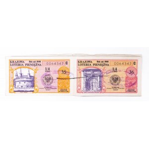 Polska, PRL (1949-1989), Krajowa Loteria Pieniężna, 1/4 losu 1989, Zabytki Architektury - Kraków