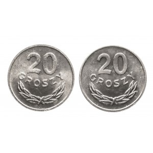 Poland, People's Republic of Poland (1944-1989), set of 2x20 pennies 1981, 1985.